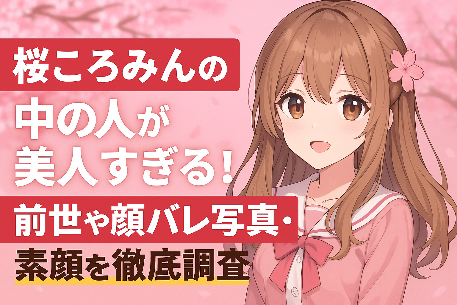 桜ころみんの中の人が美人すぎる!前世や顔バレ写真・素顔を徹底調査!